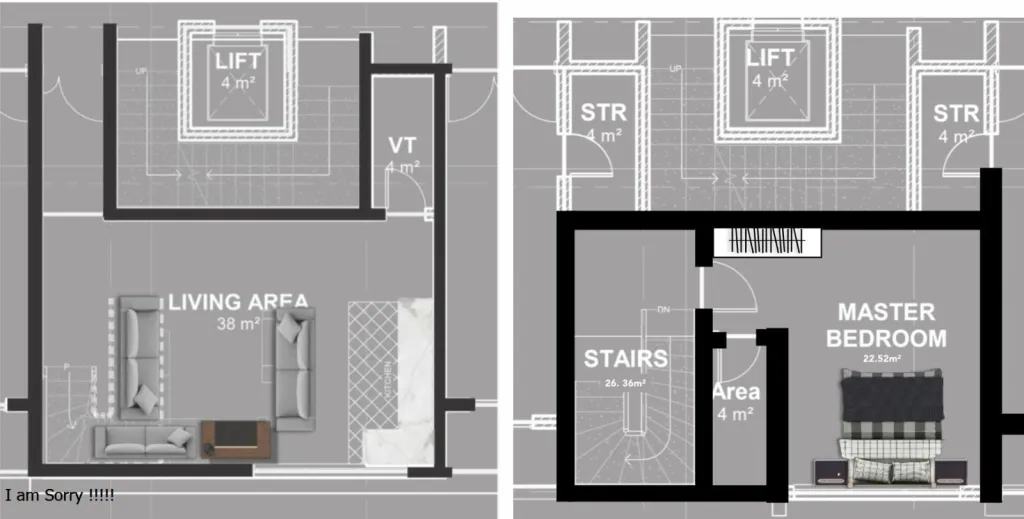 Floor plan: 2 Bedroom Maisonette