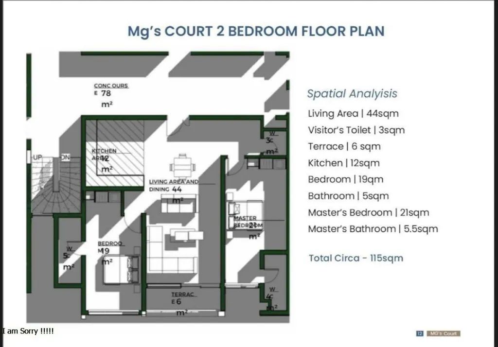 Floor plan: 2 Bedroom Flat